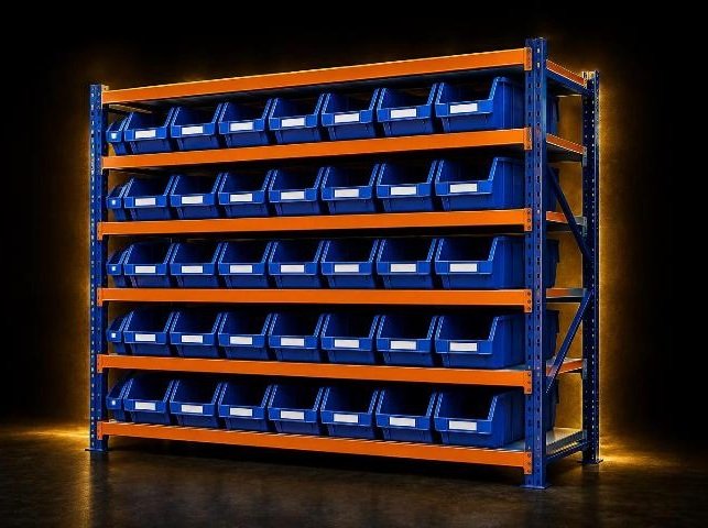 Industrial Bin Rack Storage System
